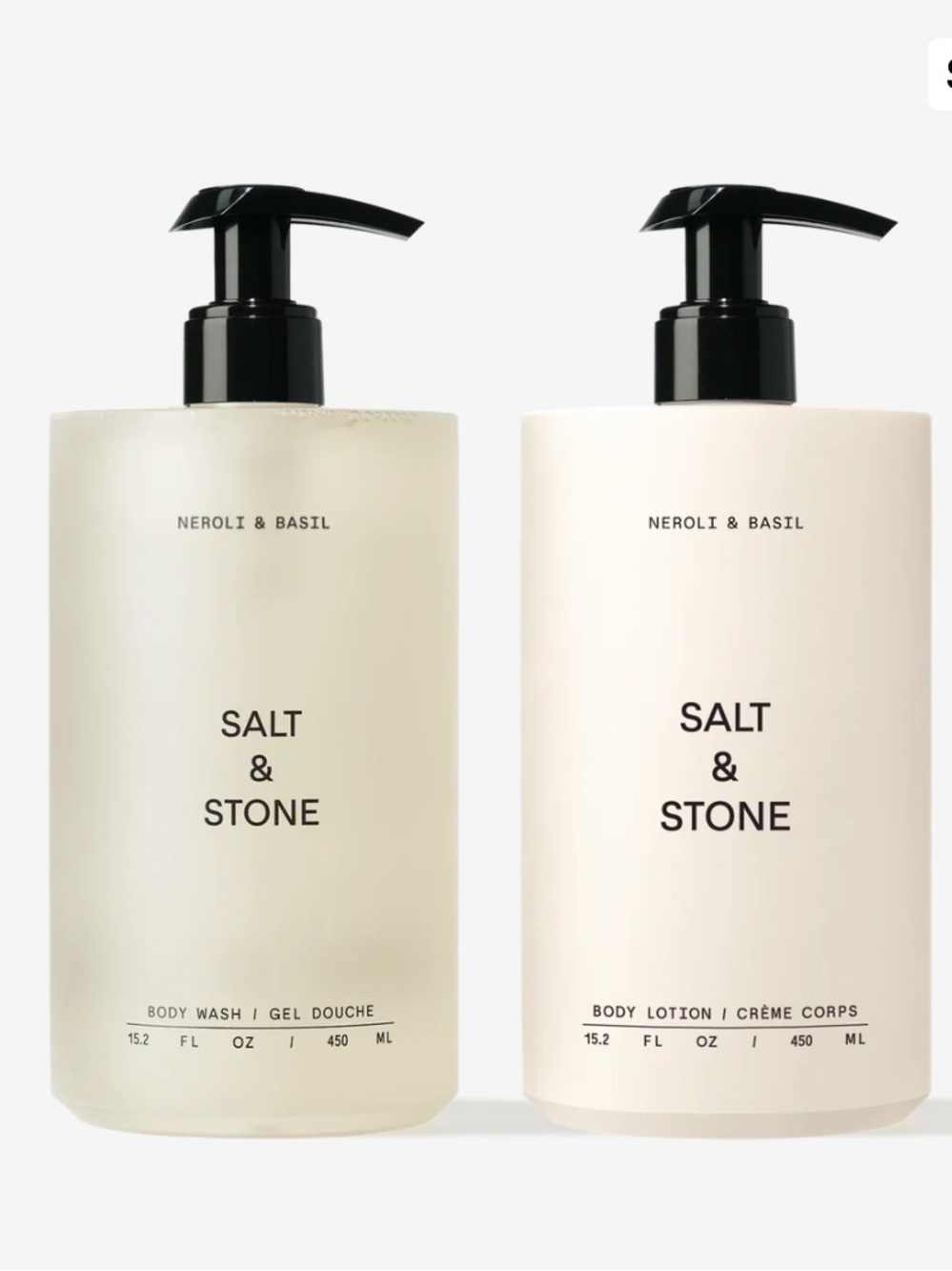 Salt & Stone Neroli & Basil Duo/Set
Body Wash & Body Lotion 15.2 ml
New in box